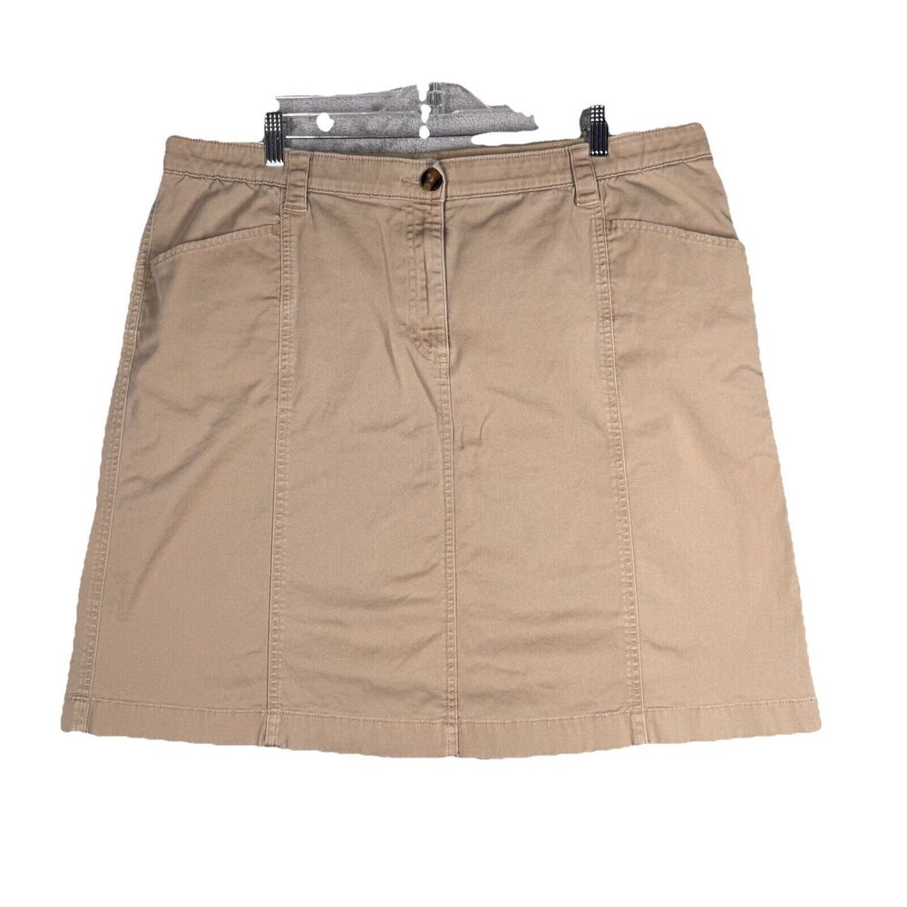 Lands End Skirt Womens 18W Tan Pencil Straight Career Neutral Minimalist Outdoor